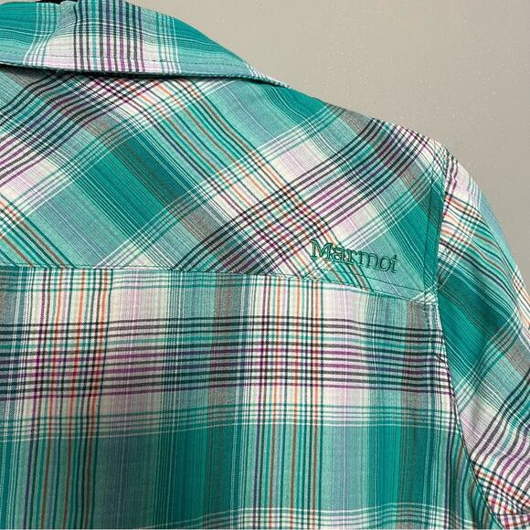 Marmot Marissa Long Sleeve Packable Plaid Button Down Lightweight Shirt Women S - Picture 6 of 11